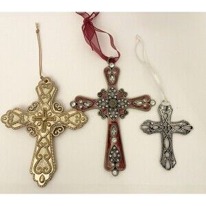 (3) Lot Crosses Wall Hanging Religious Christian Catholic God Christmas Home